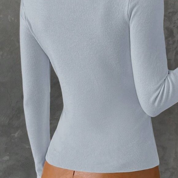 Blue Turtleneck Top - Don't wait till Fall - Picture 2 of 2